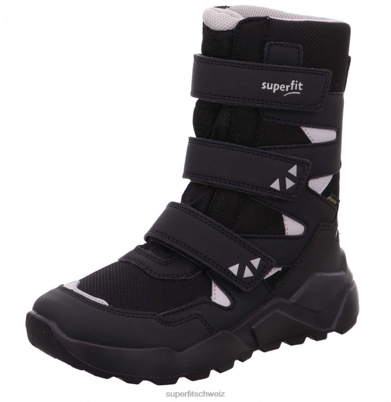 Kinder und Jugendliche Stiefel 44B2D926 Superfit Raketenstiefel mit Klettverschluss schwarz/hellgrau