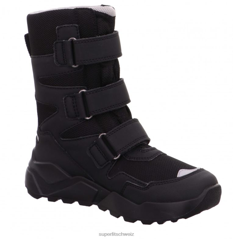Kinder und Jugendliche Stiefel 44B2D926 Superfit Raketenstiefel mit Klettverschluss schwarz/hellgrau