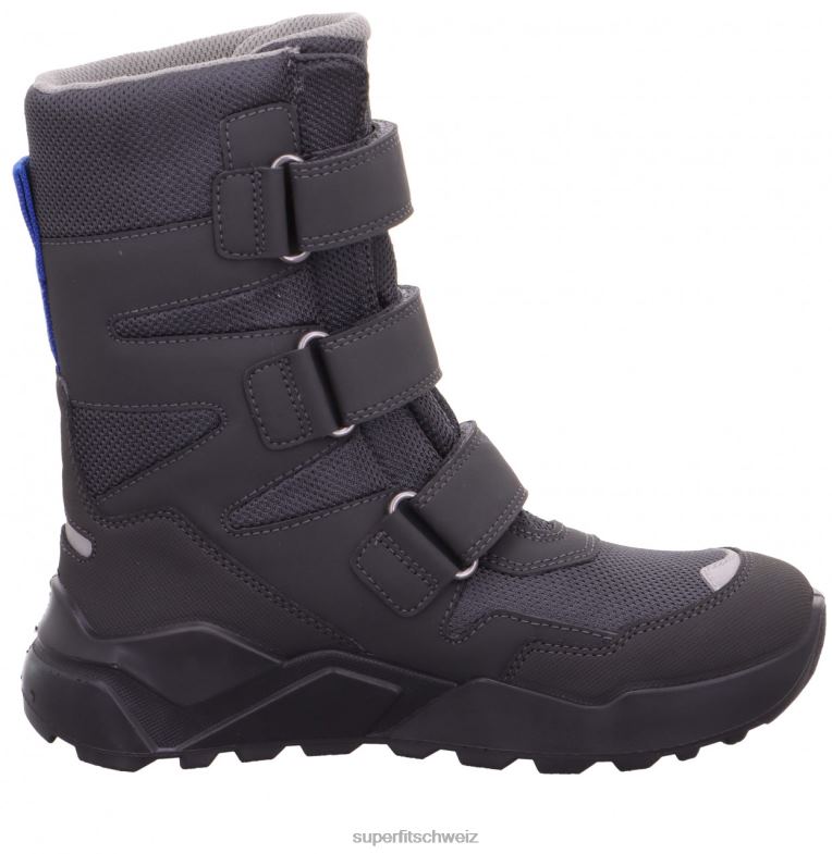 Kinder und Jugendliche Stiefel 44B2D928 Superfit Raketenstiefel mit Klettverschluss Grau Blau
