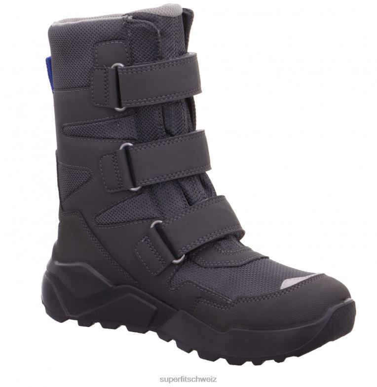 Kinder und Jugendliche Stiefel 44B2D928 Superfit Raketenstiefel mit Klettverschluss Grau Blau
