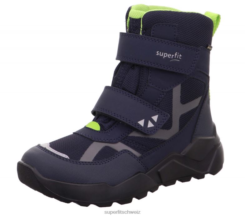 Kinder und Jugendliche Stiefel 44B2D939 Superfit Raketenstiefel mit Klettverschluss Blau Grün