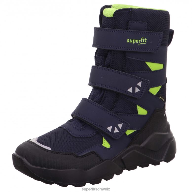 Kinder und Jugendliche Stiefel 44B2D940 Superfit Raketenstiefel mit Klettverschluss Blau Grün
