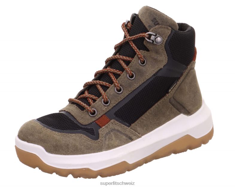 Kinder und Jugendliche Stiefel 44B2D941 Superfit Platz - Stiefel mit Reißverschluss Grün Schwarz