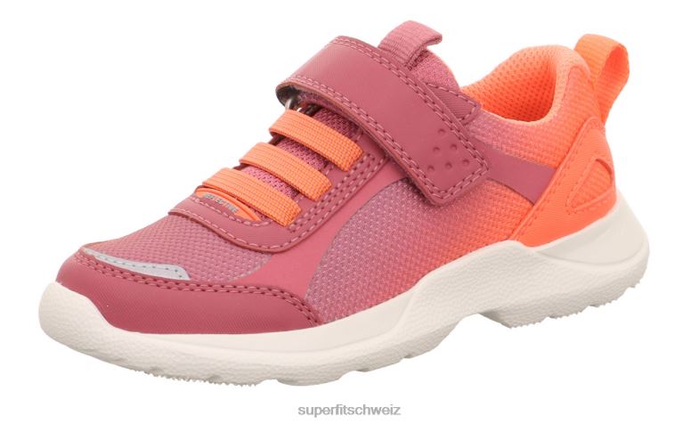 Kinder und Jugendliche Turnschuhe 44B2D521 Superfit Rush - Low-Sneaker mit Klettverschluss rosa/orange