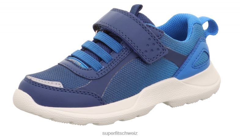 Kinder und Jugendliche Turnschuhe 44B2D523 Superfit Rush - Low-Sneaker mit Klettverschluss Blau
