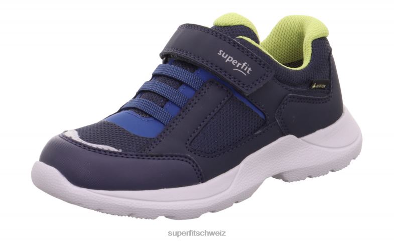 Kinder und Jugendliche Turnschuhe 44B2D524 Superfit Rush - Low-Sneaker mit Klettverschluss blau/hellgrün