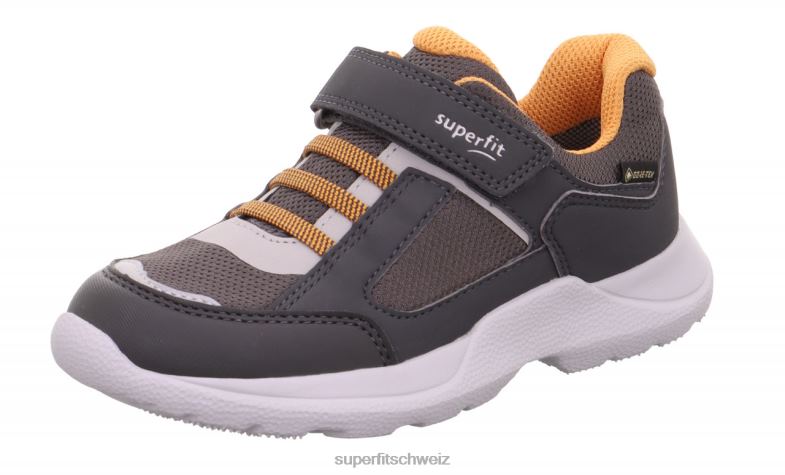 Kinder und Jugendliche Turnschuhe 44B2D527 Superfit Rush - Low-Sneaker mit Klettverschluss grau/orange