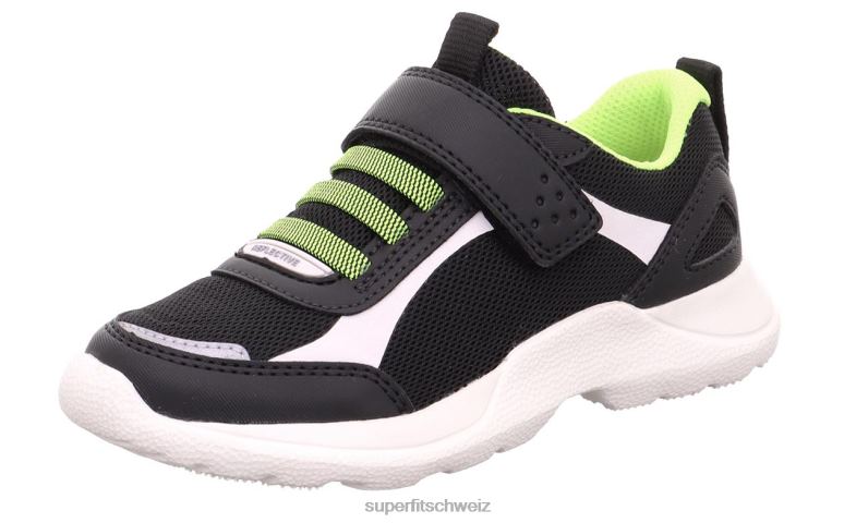 Kinder und Jugendliche Turnschuhe 44B2D528 Superfit Rush - Low-Sneaker mit Klettverschluss Schwarz Gelb