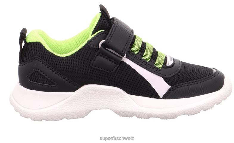 Kinder und Jugendliche Turnschuhe 44B2D528 Superfit Rush - Low-Sneaker mit Klettverschluss Schwarz Gelb