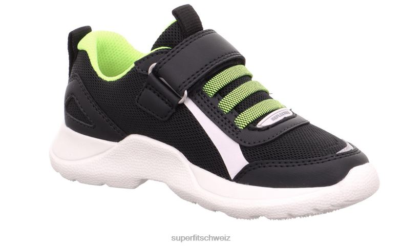 Kinder und Jugendliche Turnschuhe 44B2D528 Superfit Rush - Low-Sneaker mit Klettverschluss Schwarz Gelb