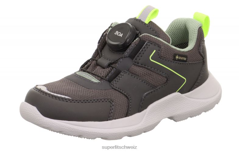 Kinder und Jugendliche Turnschuhe 44B2D529 Superfit Rush - Low-Sneaker mit Boa-Fit-System grau/hellgrün