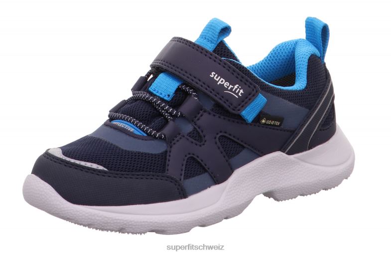 Kinder und Jugendliche Turnschuhe 44B2D535 Superfit Rush - Low-Sneaker mit Klettverschluss blau/türkis
