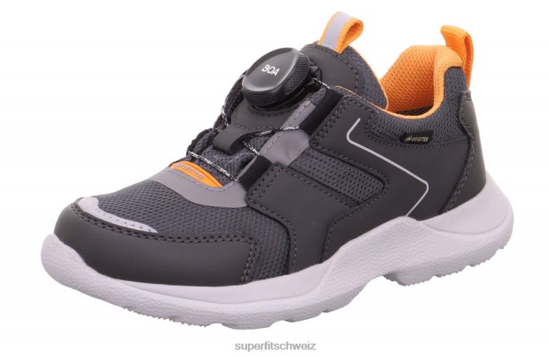 Kinder und Jugendliche Turnschuhe 44B2D536 Superfit Rush - Low-Sneaker mit Boa-Fit-System grau/orange