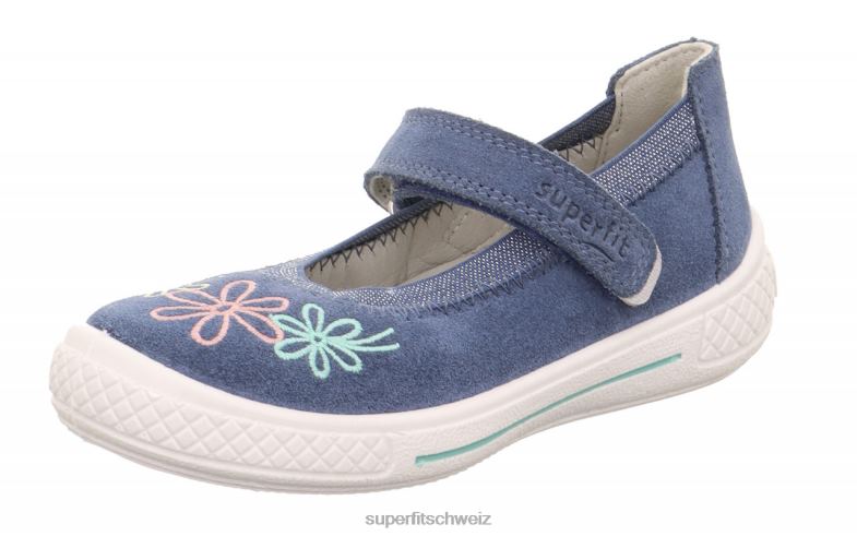 Kleinkinder Ballerinas 44B2D607 Superfit tensy - Ballerina mit Klettverschluss Blau