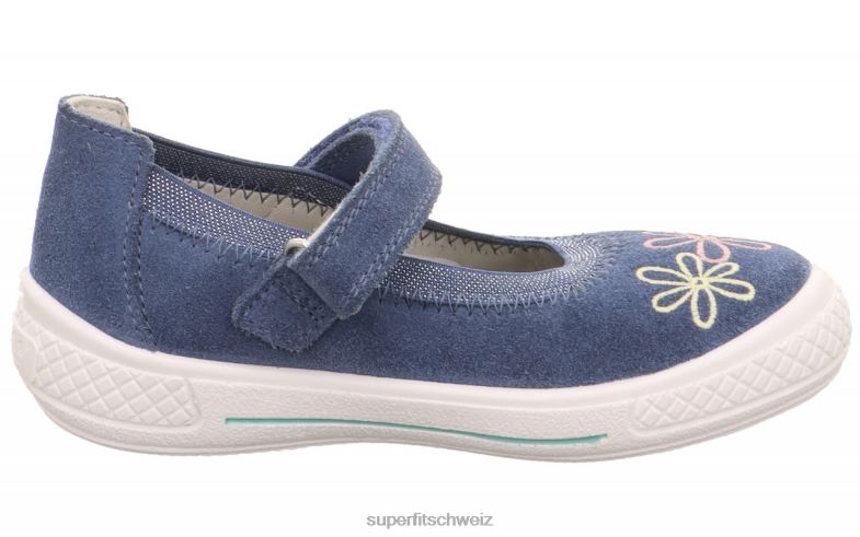 Kleinkinder Ballerinas 44B2D607 Superfit tensy - Ballerina mit Klettverschluss Blau