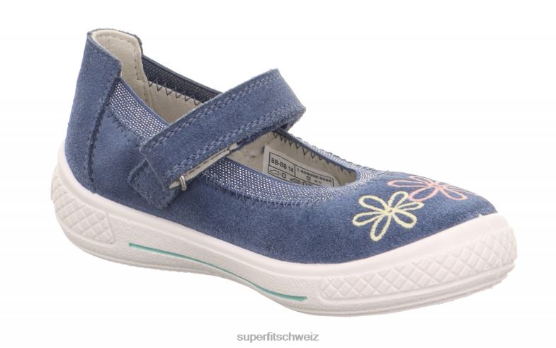 Kleinkinder Ballerinas 44B2D607 Superfit tensy - Ballerina mit Klettverschluss Blau
