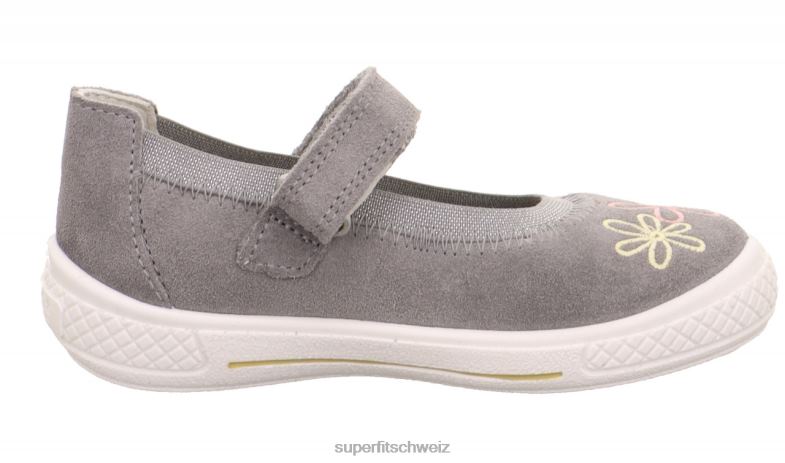 Kleinkinder Ballerinas 44B2D608 Superfit tensy - Ballerina mit Klettverschluss hellgrau