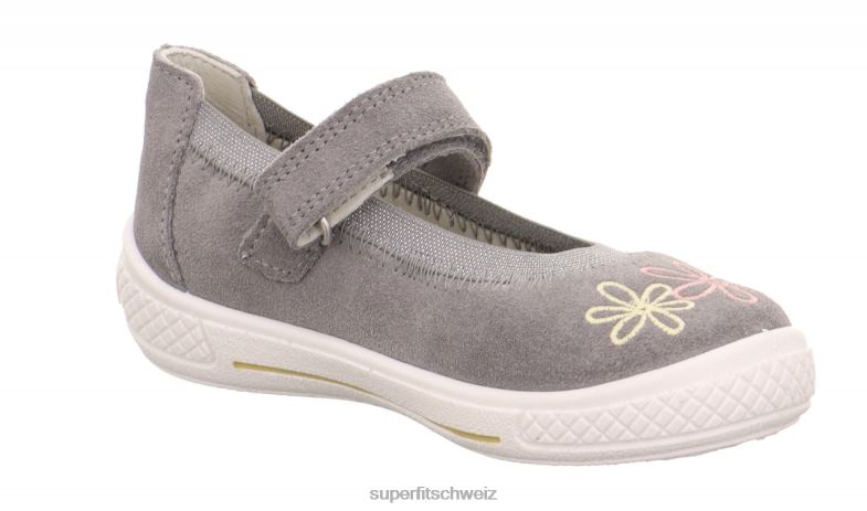 Kleinkinder Ballerinas 44B2D608 Superfit tensy - Ballerina mit Klettverschluss hellgrau