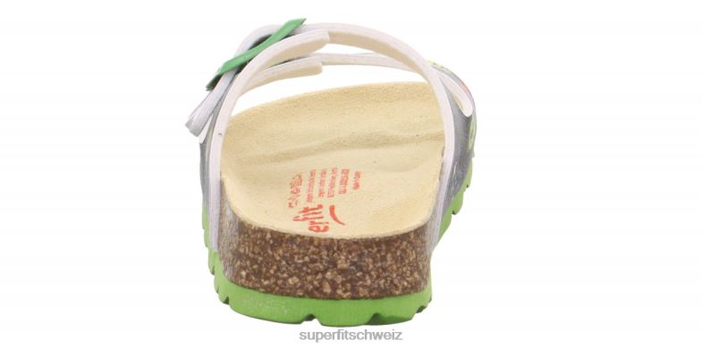 Kleinkinder Hausschuhe 44B2D549 Superfit fussbettpantoffel - Slipper mit Schnalle schwarz/mehrfarbig