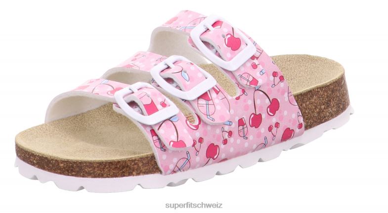 Kleinkinder Hausschuhe 44B2D550 Superfit fussbettpantoffel - Slipper mit Schnalle Rosa