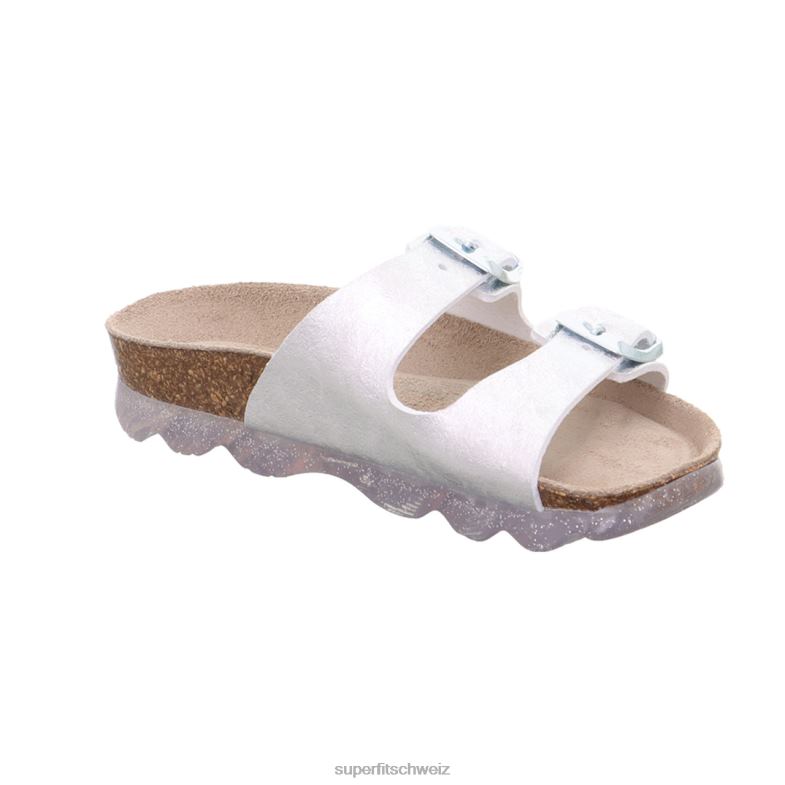 Kleinkinder Hausschuhe 44B2D552 Superfit Gelees - Slipper mit Schnalle Silber