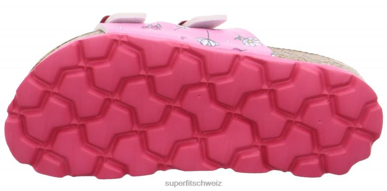 Kleinkinder Hausschuhe 44B2D556 Superfit fussbettpantoffel - Slipper mit Schnalle rosa/mehrfarbig