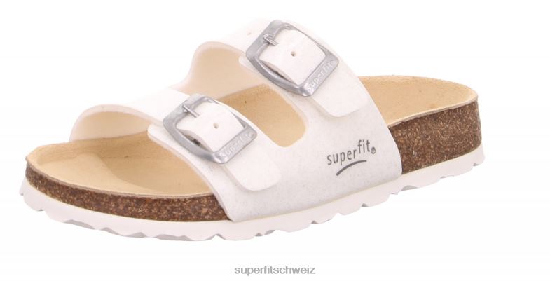 Kleinkinder Hausschuhe 44B2D558 Superfit fussbettpantoffel - Slipper mit Schnalle Weiss