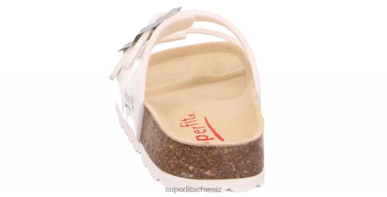 Kleinkinder Hausschuhe 44B2D558 Superfit fussbettpantoffel - Slipper mit Schnalle Weiss
