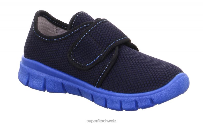 Kleinkinder Hausschuhe 44B2D560 Superfit Bobby - Slipper mit Klettverschluss Blau