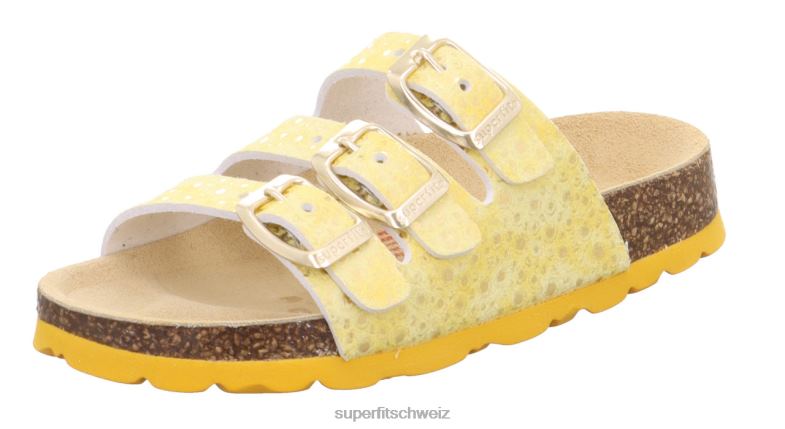 Kleinkinder Hausschuhe 44B2D562 Superfit fussbettpantoffel - Slipper mit Schnalle Gelb