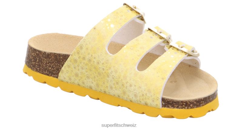 Kleinkinder Hausschuhe 44B2D562 Superfit fussbettpantoffel - Slipper mit Schnalle Gelb