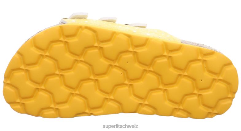 Kleinkinder Hausschuhe 44B2D562 Superfit fussbettpantoffel - Slipper mit Schnalle Gelb