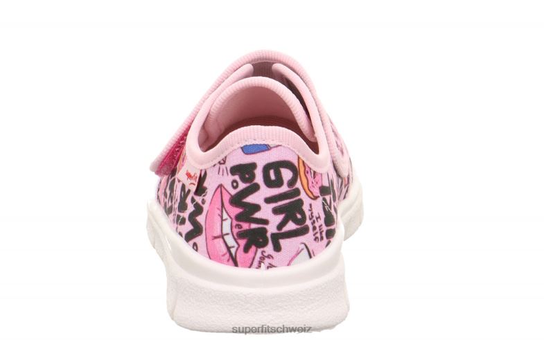 Kleinkinder Hausschuhe 44B2D563 Superfit Bobby - Slipper mit Klettverschluss rosa/mehrfarbig