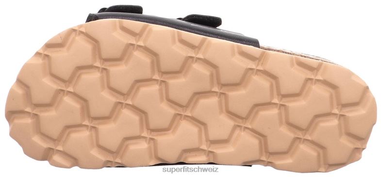 Kleinkinder Hausschuhe 44B2D564 Superfit fussbettpantoffel - Slipper mit Schnalle Schwarz