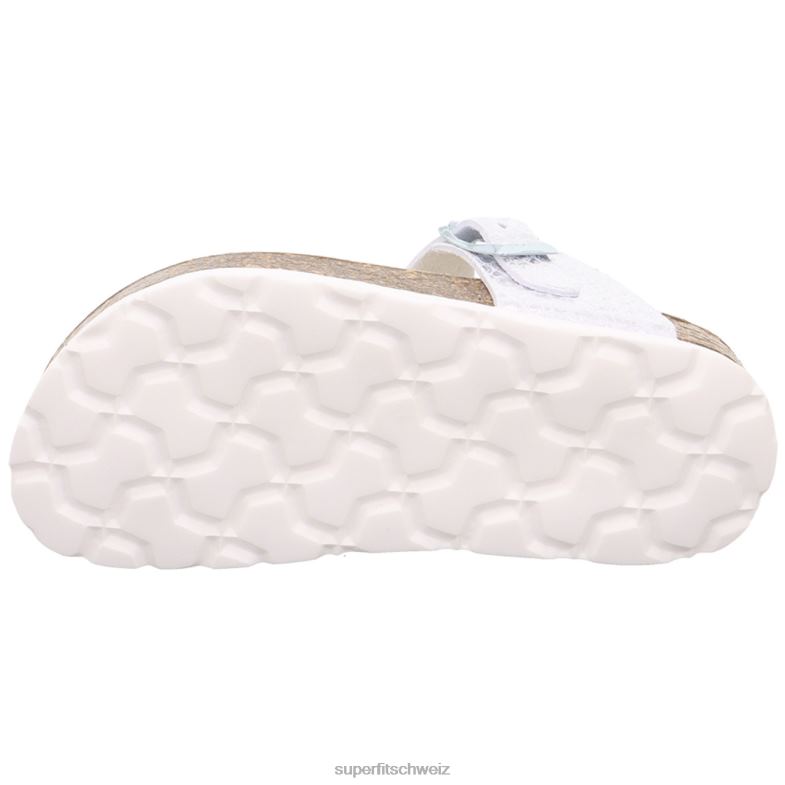 Kleinkinder Hausschuhe 44B2D565 Superfit fussbettpantoffel - Slipper mit Schnalle Weiss