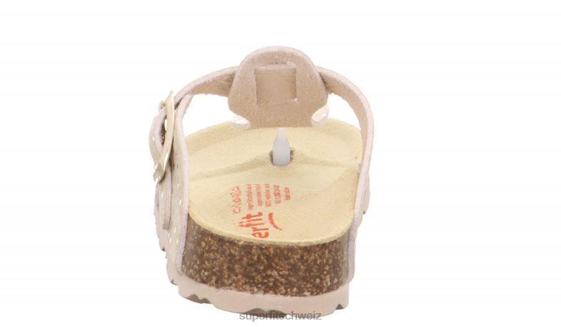 Kleinkinder Hausschuhe 44B2D567 Superfit fussbettpantoffel - Slipper mit Schnalle Beige