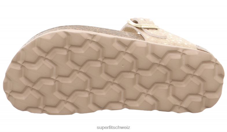 Kleinkinder Hausschuhe 44B2D567 Superfit fussbettpantoffel - Slipper mit Schnalle Beige