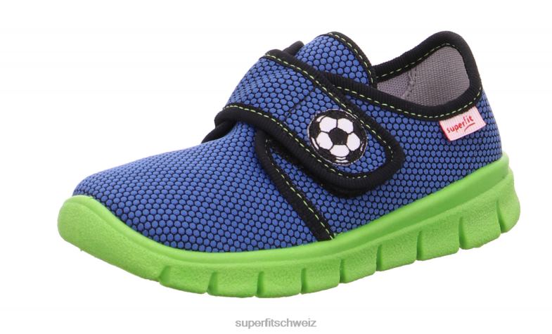 Kleinkinder Hausschuhe 44B2D576 Superfit Bobby - Slipper mit Klettverschluss Blau Grün