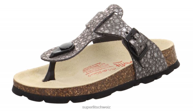 Kleinkinder Hausschuhe 44B2D580 Superfit fussbettpantoffel - Slipper mit Schnalle Schwarz