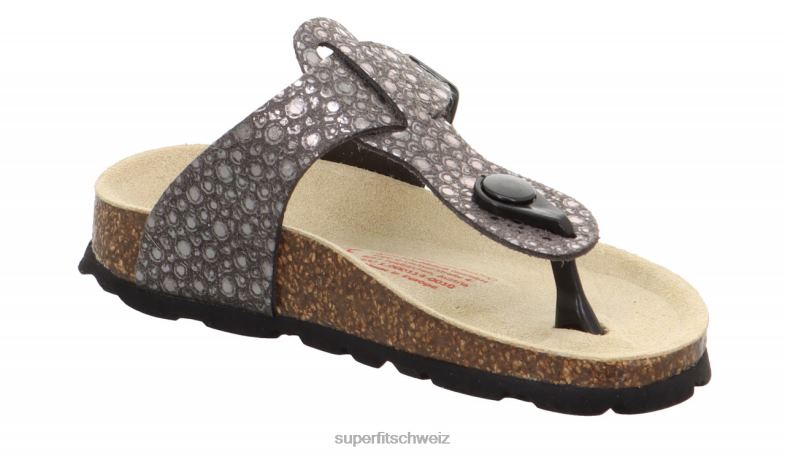 Kleinkinder Hausschuhe 44B2D580 Superfit fussbettpantoffel - Slipper mit Schnalle Schwarz
