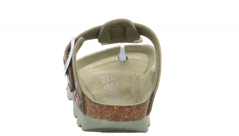 Kleinkinder Hausschuhe 44B2D583 Superfit Gelees - Slipper mit Schnalle grün/mehrfarbig
