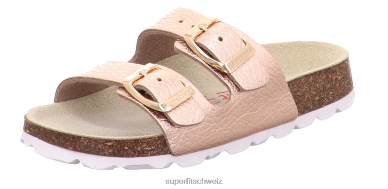Kleinkinder Hausschuhe 44B2D584 Superfit fussbettpantoffel - Slipper mit Schnalle Bronze