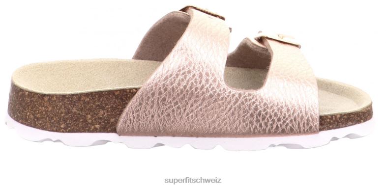 Kleinkinder Hausschuhe 44B2D584 Superfit fussbettpantoffel - Slipper mit Schnalle Bronze