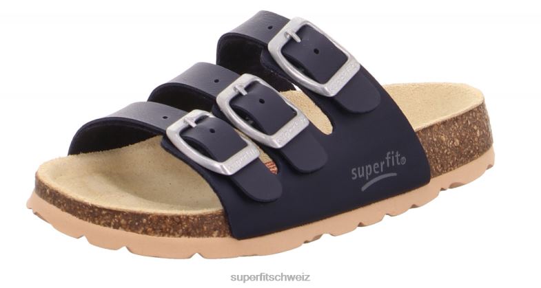 Kleinkinder Hausschuhe 44B2D586 Superfit fussbettpantoffel - Slipper mit Schnalle Blau