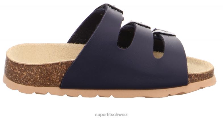 Kleinkinder Hausschuhe 44B2D586 Superfit fussbettpantoffel - Slipper mit Schnalle Blau