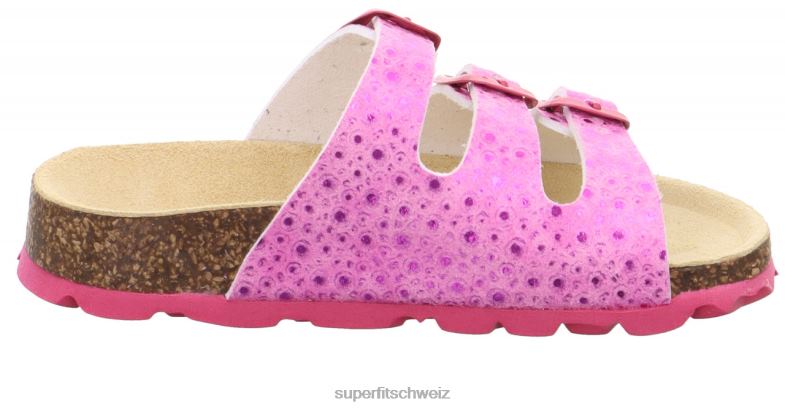 Kleinkinder Hausschuhe 44B2D588 Superfit fussbettpantoffel - Slipper mit Schnalle Rosa