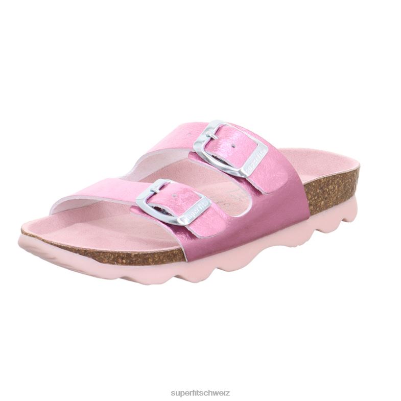 Kleinkinder Hausschuhe 44B2D590 Superfit Gelees - Slipper mit Schnalle Rosa
