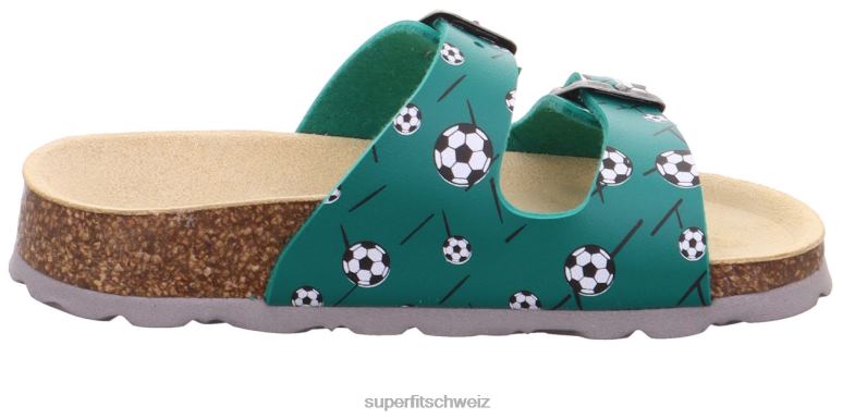 Kleinkinder Hausschuhe 44B2D592 Superfit fussbettpantoffel - Slipper mit Schnalle Grün