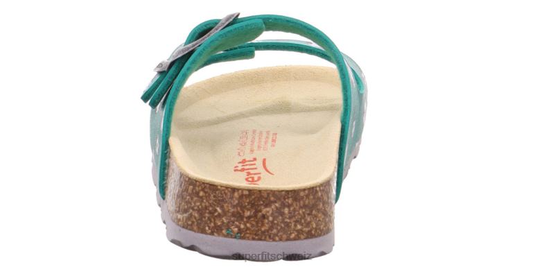 Kleinkinder Hausschuhe 44B2D592 Superfit fussbettpantoffel - Slipper mit Schnalle Grün