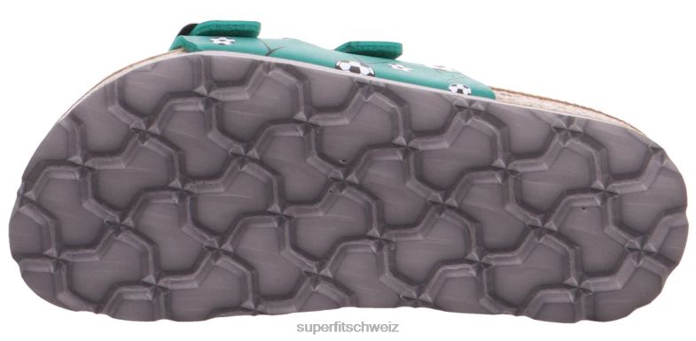 Kleinkinder Hausschuhe 44B2D592 Superfit fussbettpantoffel - Slipper mit Schnalle Grün